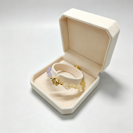 Jiowel Mix & Mag Amethyst + Citrine Natural Raw Stone Bracelet