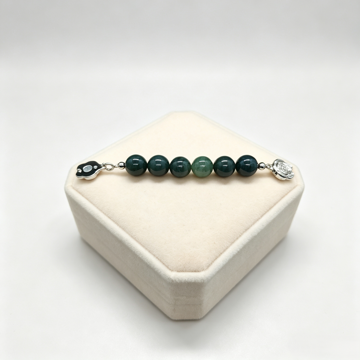 Jiowel Mix & Mag Peach Moonstone & Moss Agate Bracelet