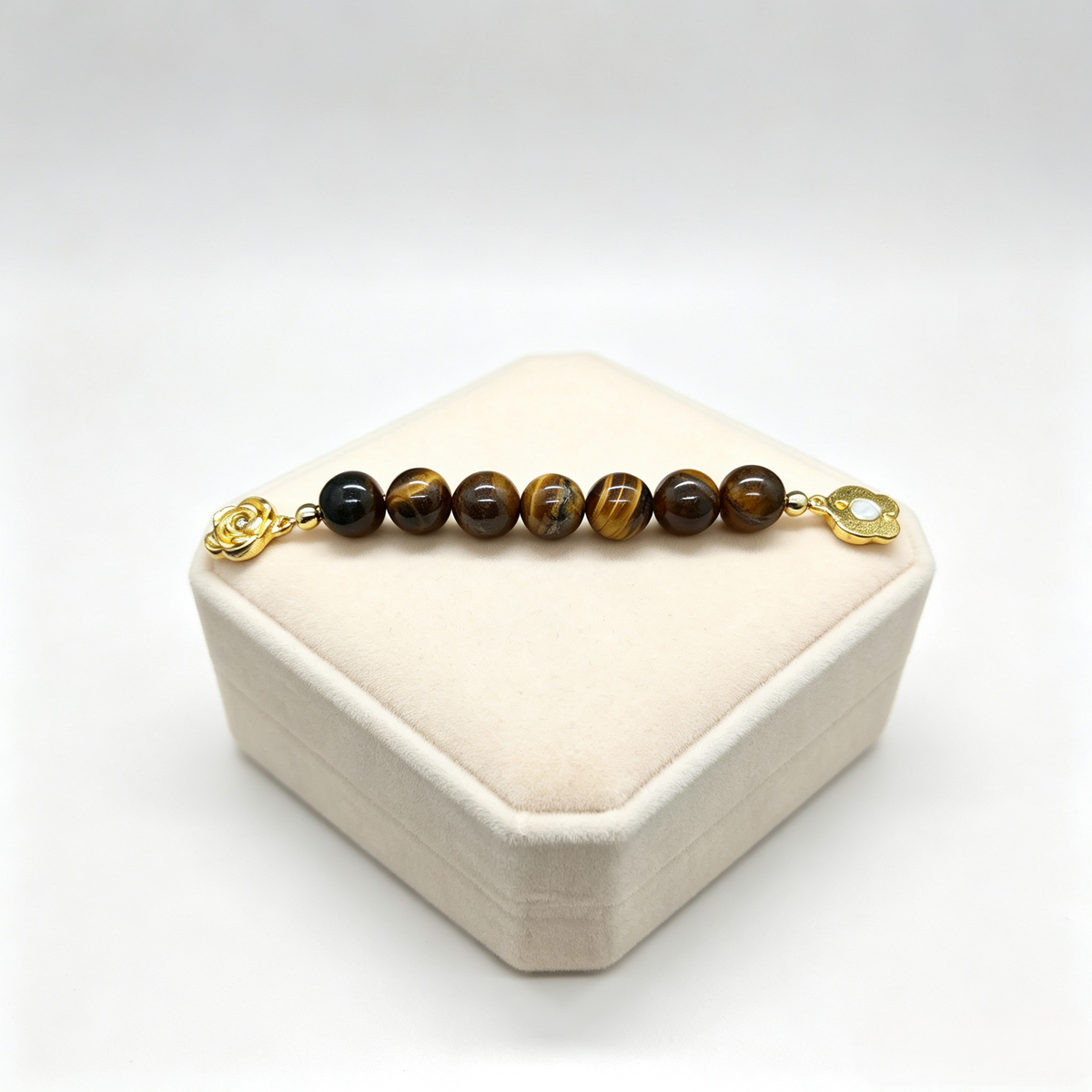 Jiowel Mix & Mag Gilded Tiger Eye Duo Bracelet