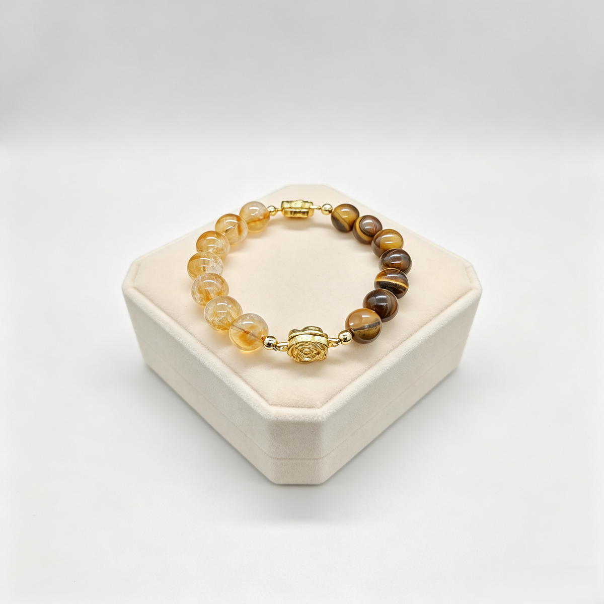 Jiowel Mix & Mag Hematoid Quartz & Golden Tiger Eye Bracelet