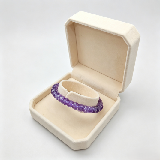 Hi‑BLING Natural Lavender Amethyst Crystal Bracelet | Faceted wheel/rondelle Beads