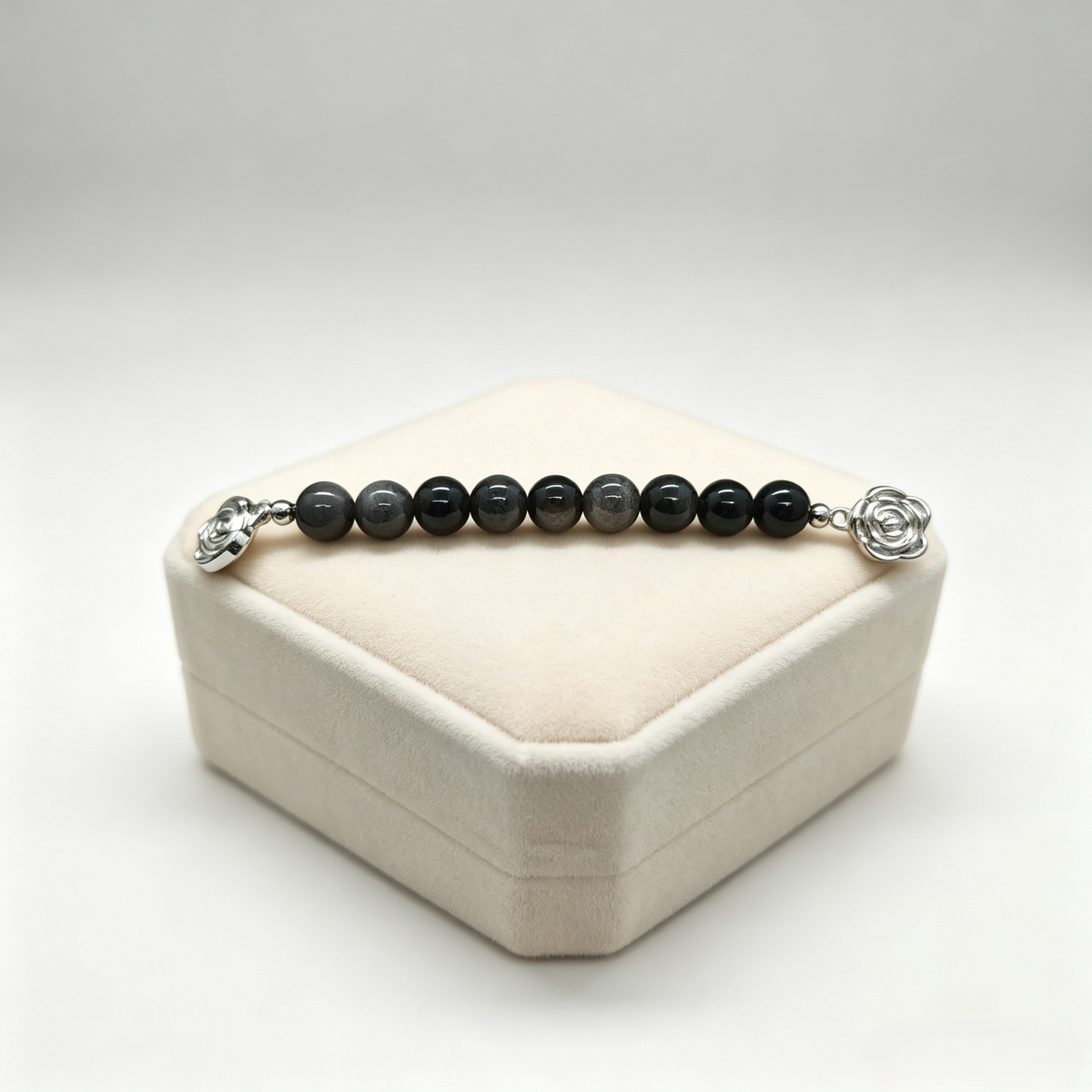 Jiowel Mix & Mag Black Obsidian & Carnelian Bracelet