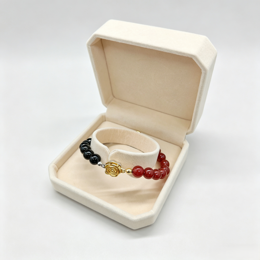 Jiowel Mix & Mag Black Obsidian & Carnelian Bracelet