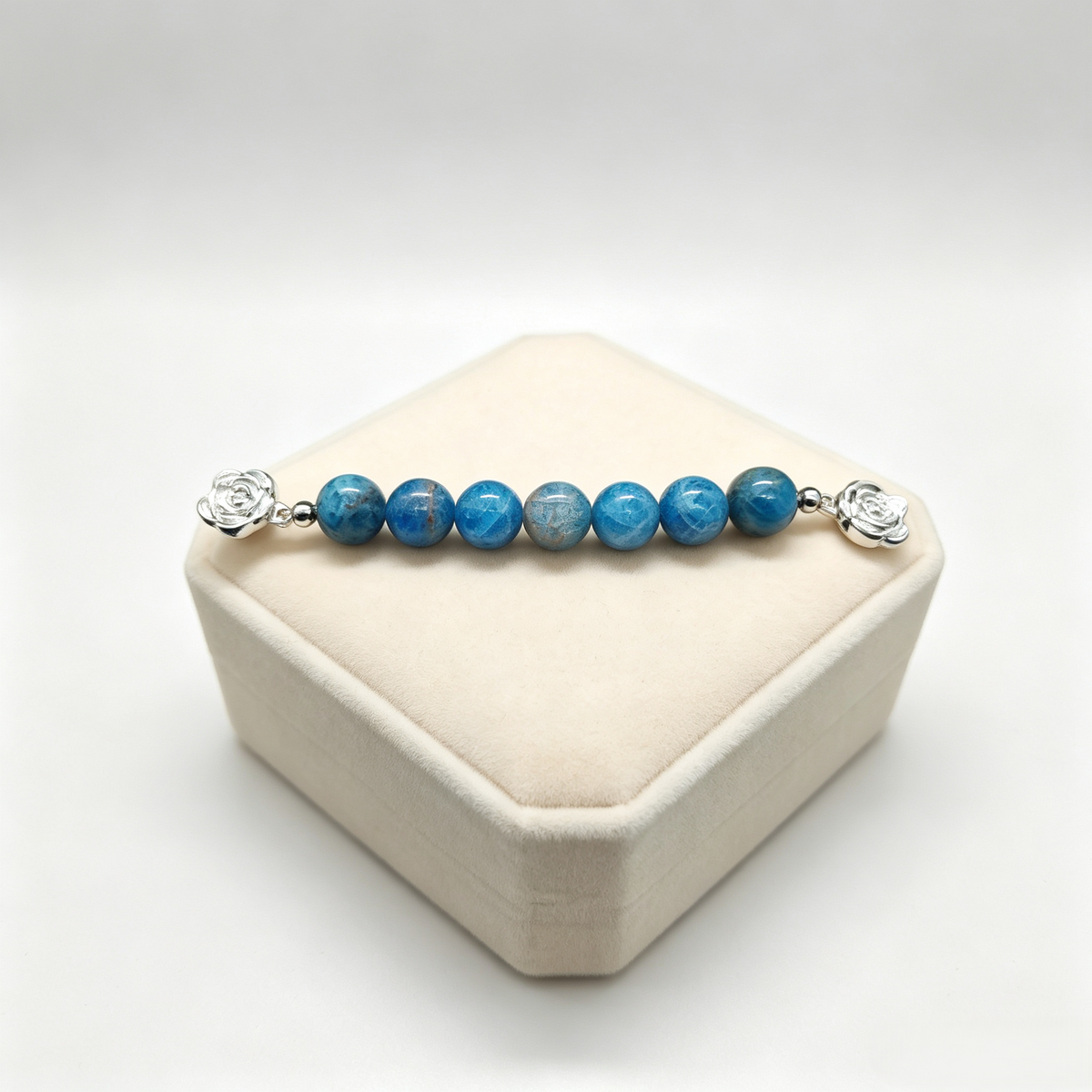 Jiowel Mix & Mag Clear Quartz + Blue Apatite Braclet