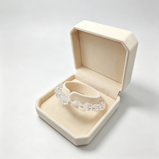Hi‑BLING Natural Clear Quartz Crystal Bracelet | Faceted round beads