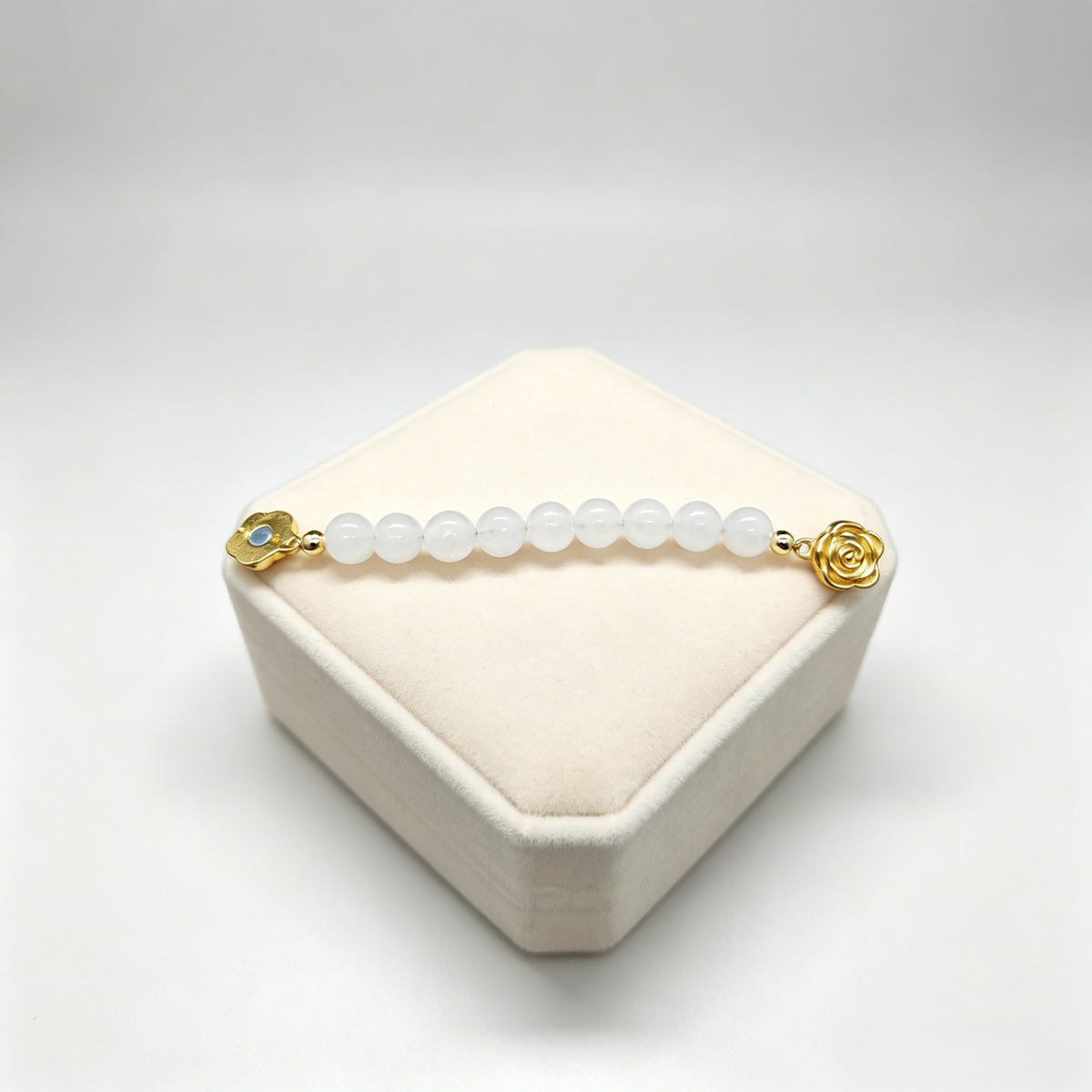 Jiowel Mix & Mag Carnelian + White Agate Bracelet