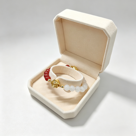 Jiowel Mix & Mag Carnelian + White Agate Bracelet