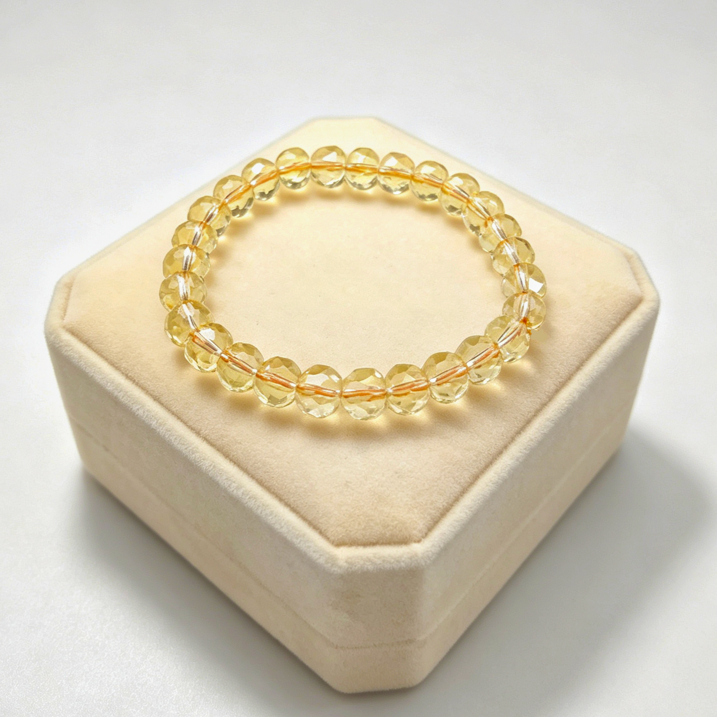 Hi‑BLING Natural Citrine Crystal Bracelet | Faceted Diamond‑Cut Beads