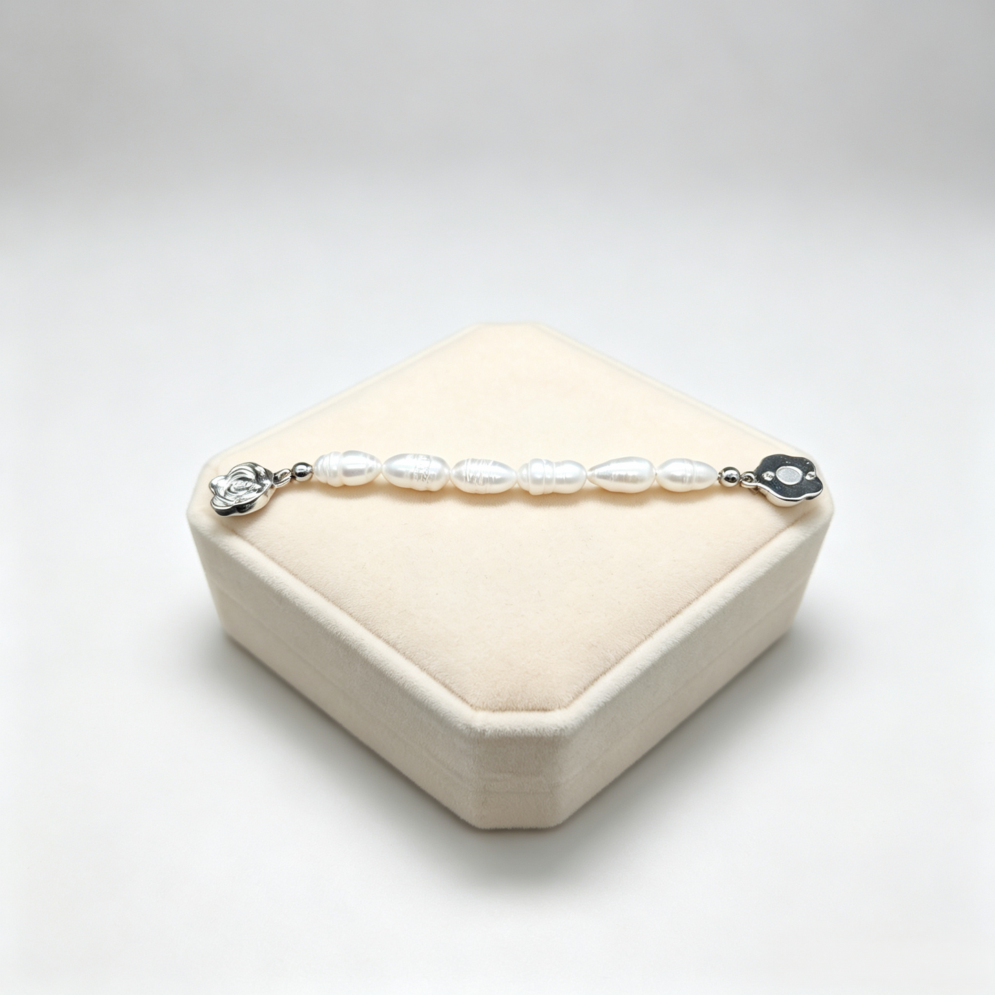 Jiowel Mix & Mag Amethyst + Freshwater Pearl Natural Raw Stone Bracelet