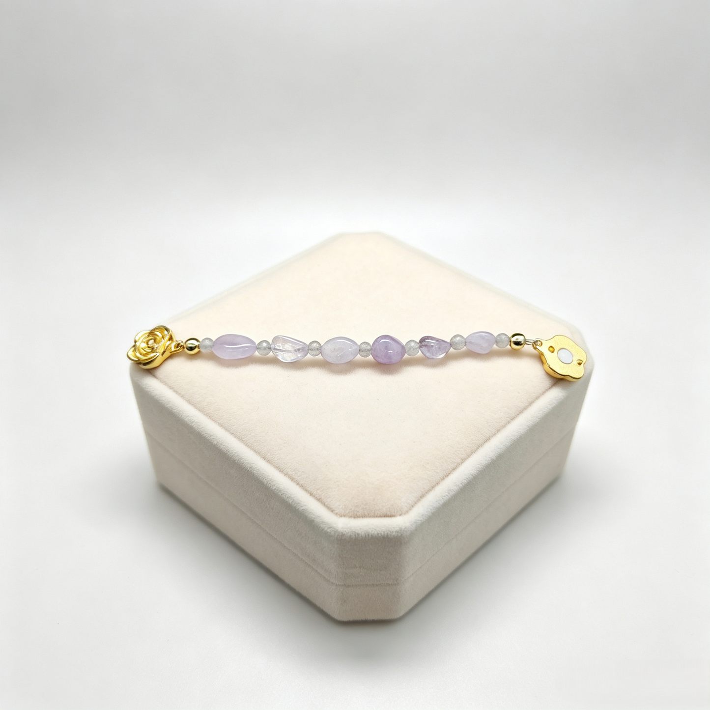 Jiowel Mix & Mag Amethyst + Citrine Natural Raw Stone Bracelet